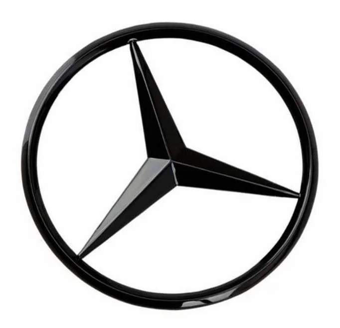 Mercedes emblém na zadní kapotu černý lesk 90mm