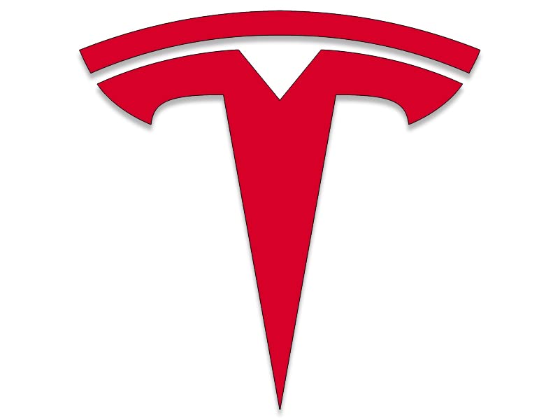 TESLA znak - emblem červená matná