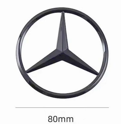 Mercedes emblém na zadní kapotu černý matt 80mm