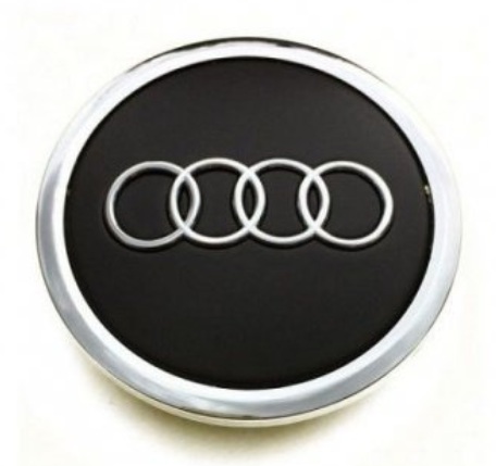 Středové krytky kol - pokličky Audi 77mm černé