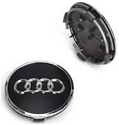 Středové krytky kol - pokličky Audi 77mm černé
