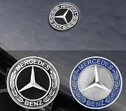 Mercedes emblém na přední kapotu modro stříbrný 57mm samolepka