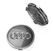 Středové krytky kol - pokličky Audi 77mm šedé