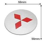 Mitsubishi znak - emblem 56mm silver/red