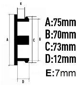 Středové krytky kol - náboje 75mm bez LOGA sada 4 kusy