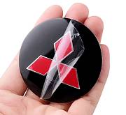 Mitsubishi znak - emblem 56mm black/red