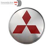 Středové krytky kol - pokličky Mitsubishi 60 chrom/red