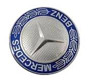 Mercedes emblém na přední kapotu modro stříbrný 57mm samolepka