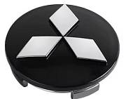 Středové krytky kol - pokličky Mitsubishi 60 black/chrom