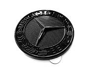 Mercedes emblém na přední kapotu černý lesk 57mm - samolepka