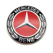 Středové krytky kol - pokličky pro MERCEDES 75 red s vavříny