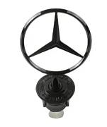 Mercedes emblém na přední kapotu - hvězda černá lesklá s vavříny