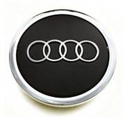 Středové krytky kol - pokličky Audi 77mm černé